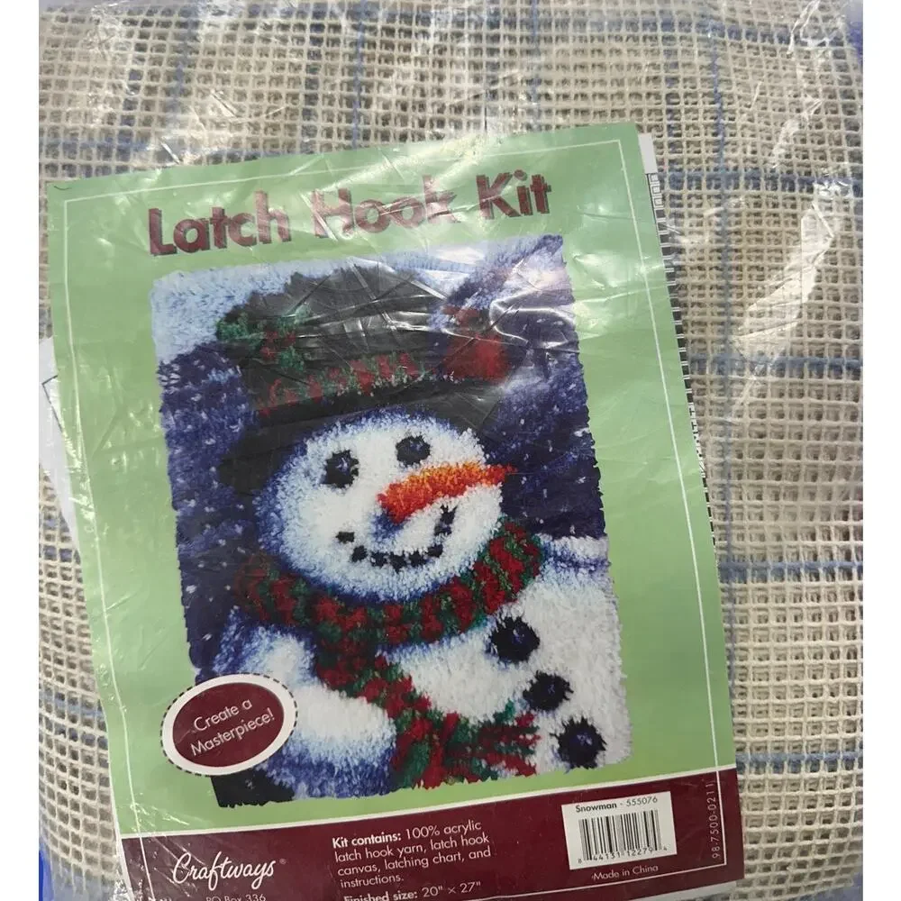 Craftways Snowman Latch Hook Kit NIP NEW 20